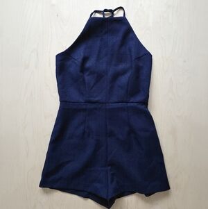C. Luce Navy Woven Romper - Small
